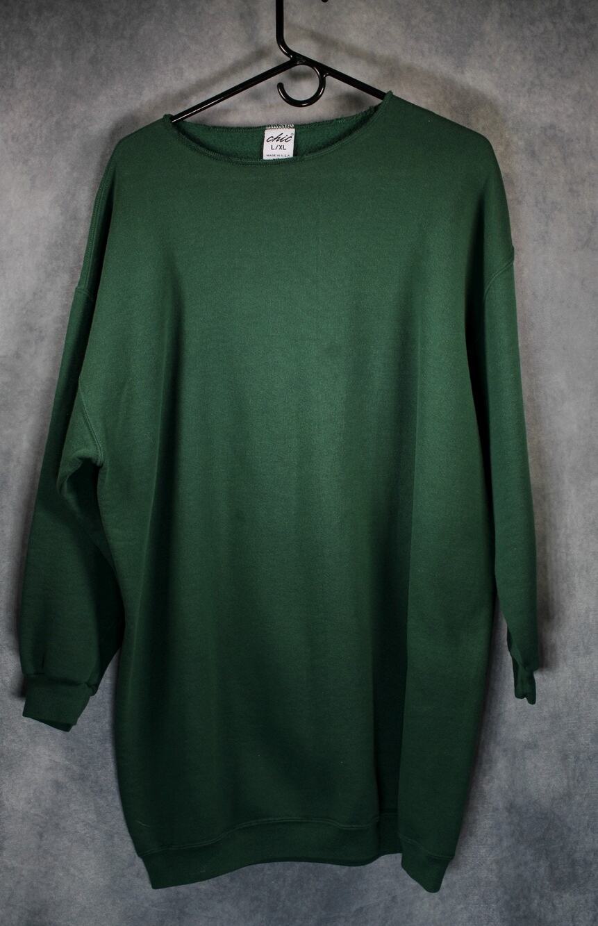 Vintage Chic Russell Corp Forest Green Sweatshirt L/XL Made in USA 90s